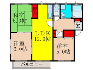 パ－シモンハウスⅡＡ棟の物件間取画像